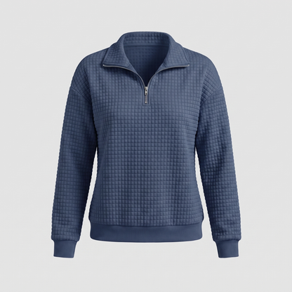 ROSALIE TEXTURED ZIP SWEATER