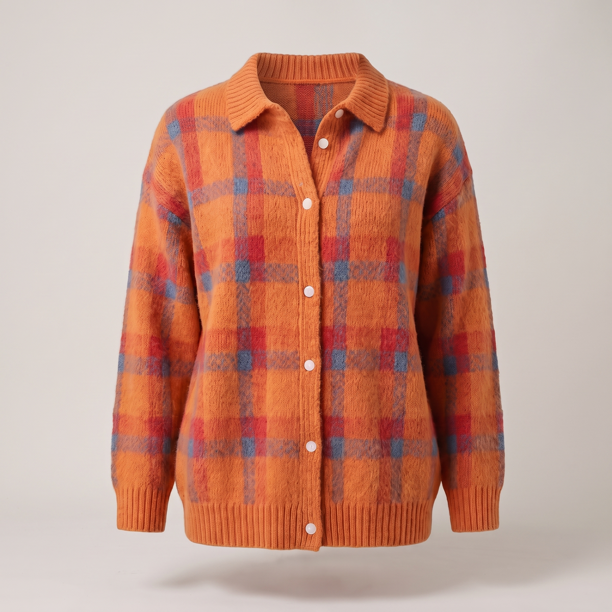 CLARA SAGE PLAID CARDIGAN
