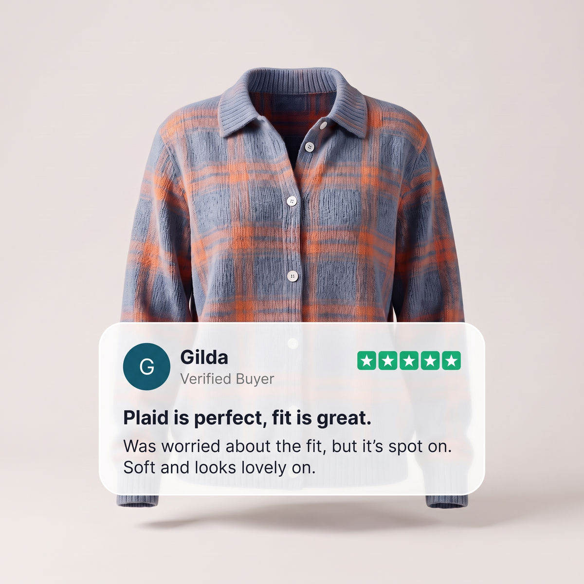 CLARA SAGE PLAID CARDIGAN