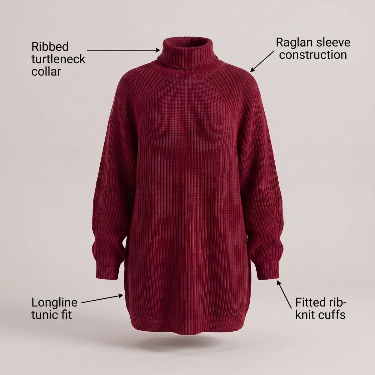 FLORIANA COSY ROLL-NECK DRESS