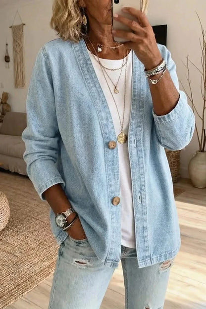 AILSA RELAXED DENIM CARDIGAN