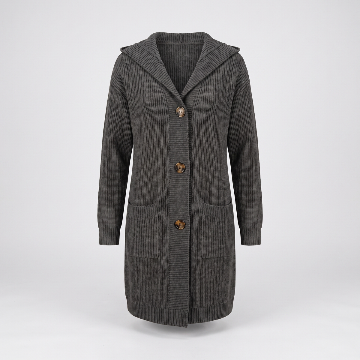 WARM ESSENTIAL HOODED CARDIGAN