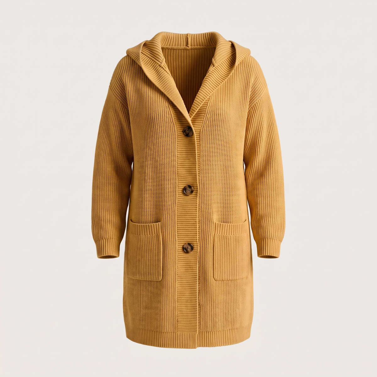 WARM ESSENTIAL HOODED CARDIGAN