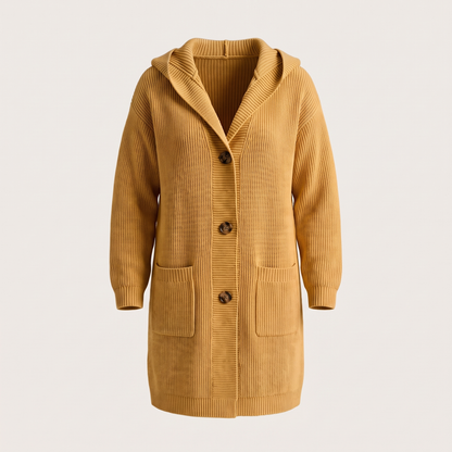 WARM ESSENTIAL HOODED CARDIGAN