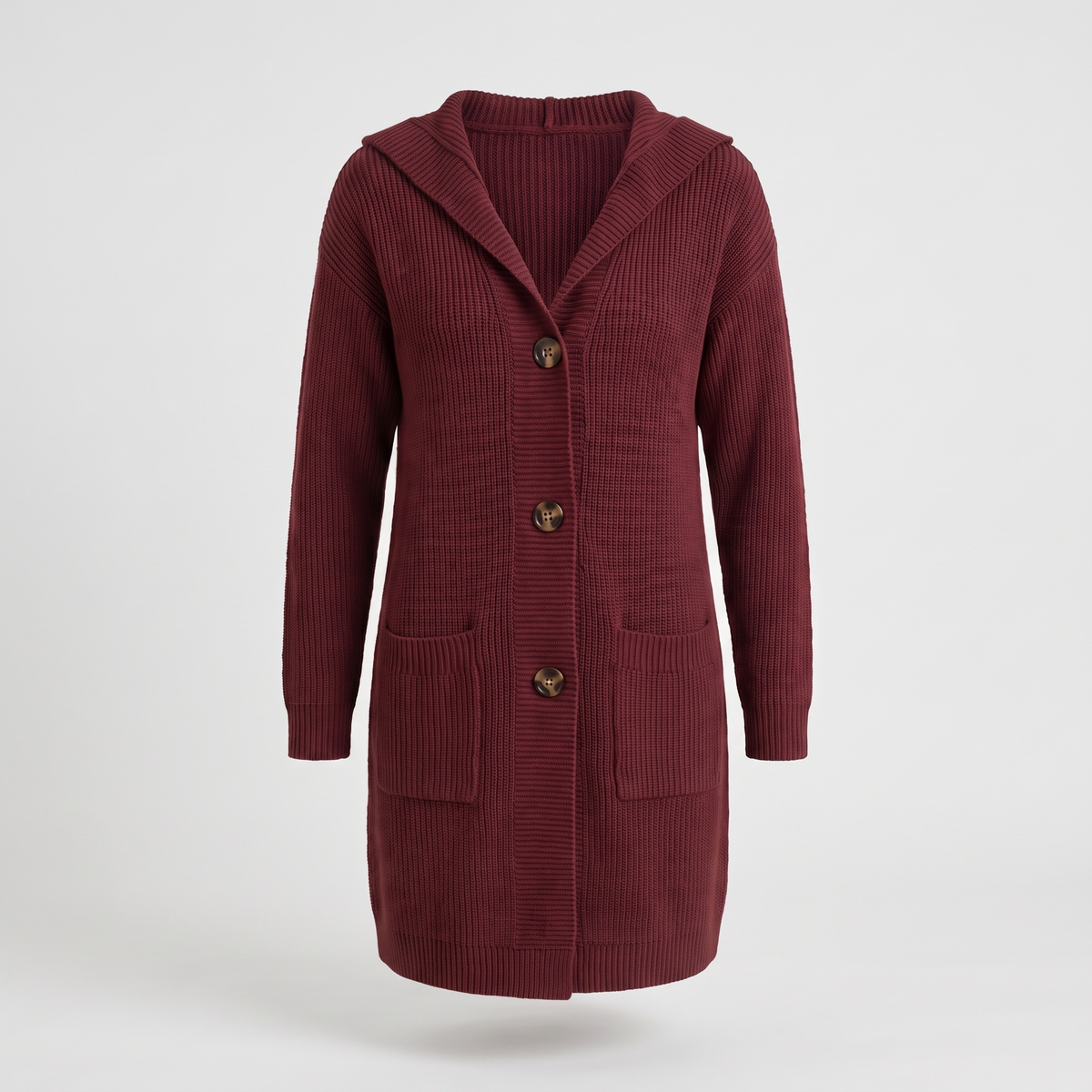 WARM ESSENTIAL HOODED CARDIGAN