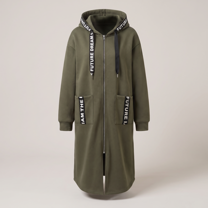 CASUAL LUXE HOODED SWEATSHIRT COAT