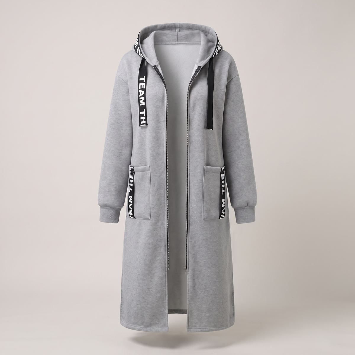 CASUAL LUXE HOODED SWEATSHIRT COAT