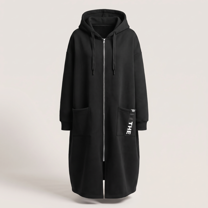 CASUAL LUXE HOODED SWEATSHIRT COAT