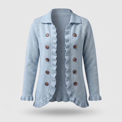 GRACEFUL RUFFLE DETAIL CARDIGAN