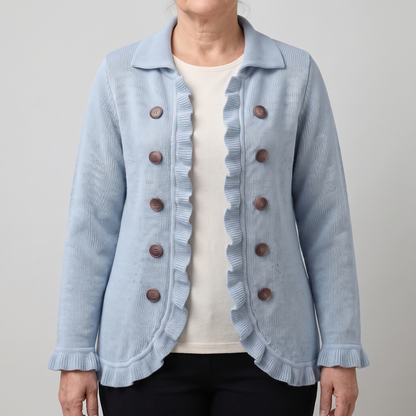 GRACEFUL RUFFLE DETAIL CARDIGAN