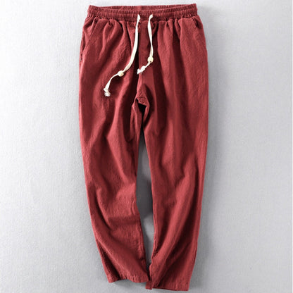 RELAXED LINEN BLEND TROUSERS