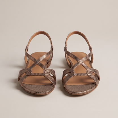 ELEGANT SNAKE EFFECT COMFORT SANDALS