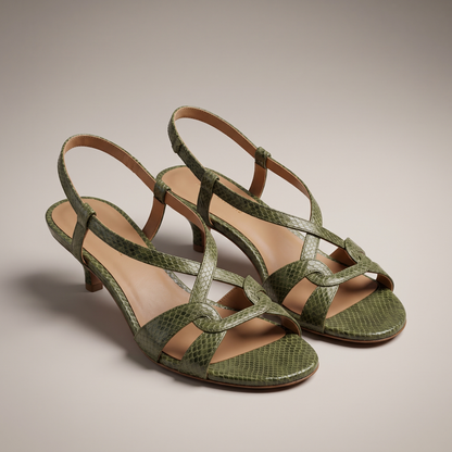 ELEGANT SNAKE EFFECT COMFORT SANDALS