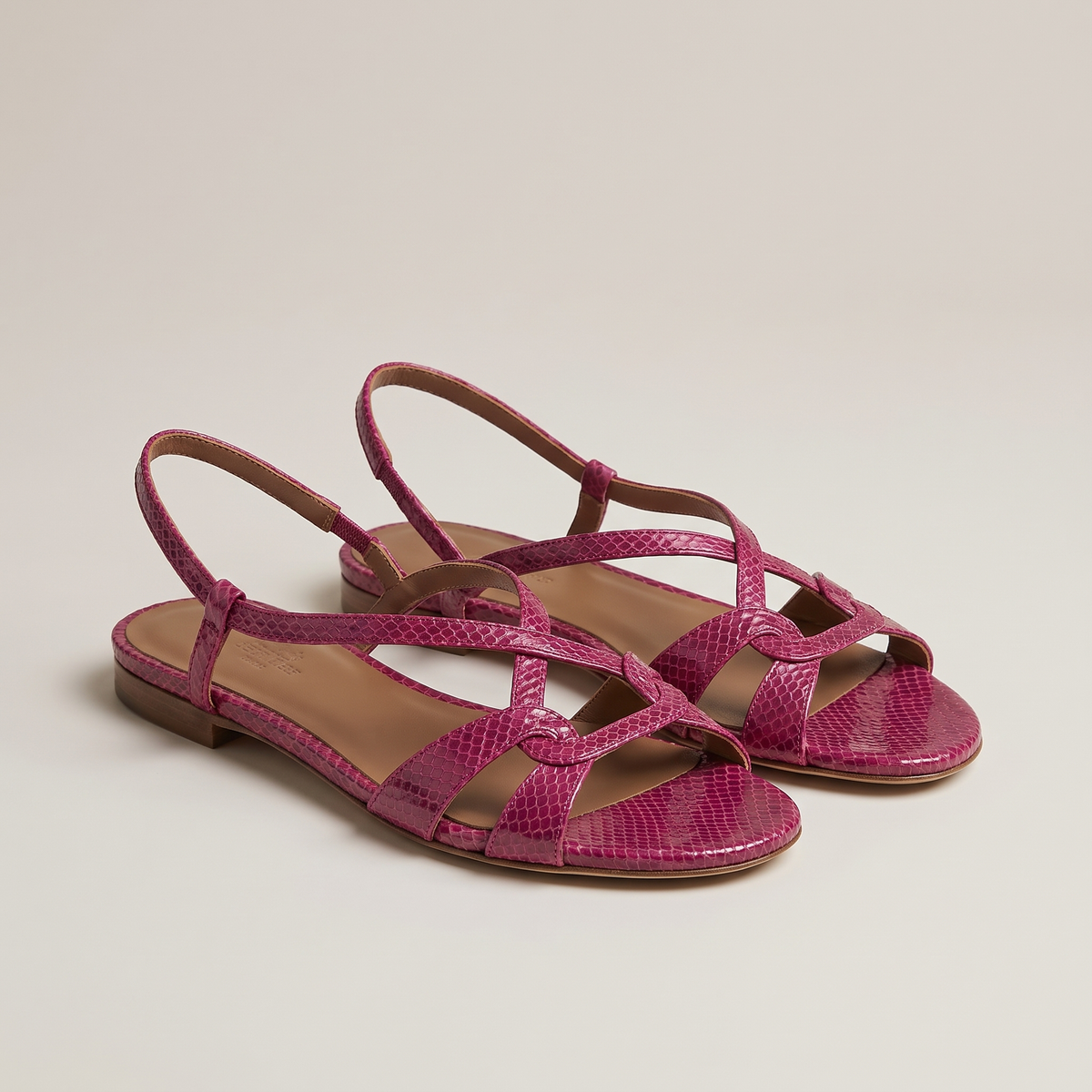 ELEGANT SNAKE EFFECT COMFORT SANDALS