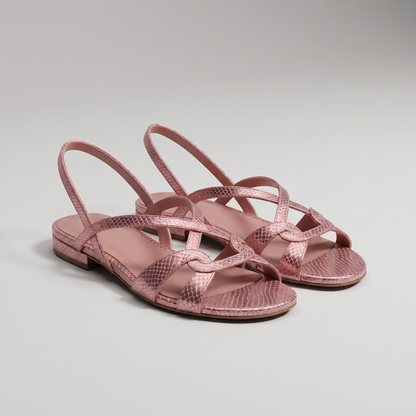 ELEGANT SNAKE EFFECT COMFORT SANDALS