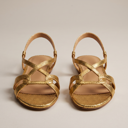 ELEGANT SNAKE EFFECT COMFORT SANDALS