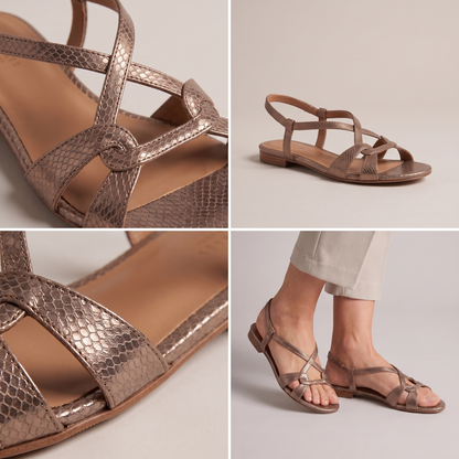 ELEGANT SNAKE EFFECT COMFORT SANDALS