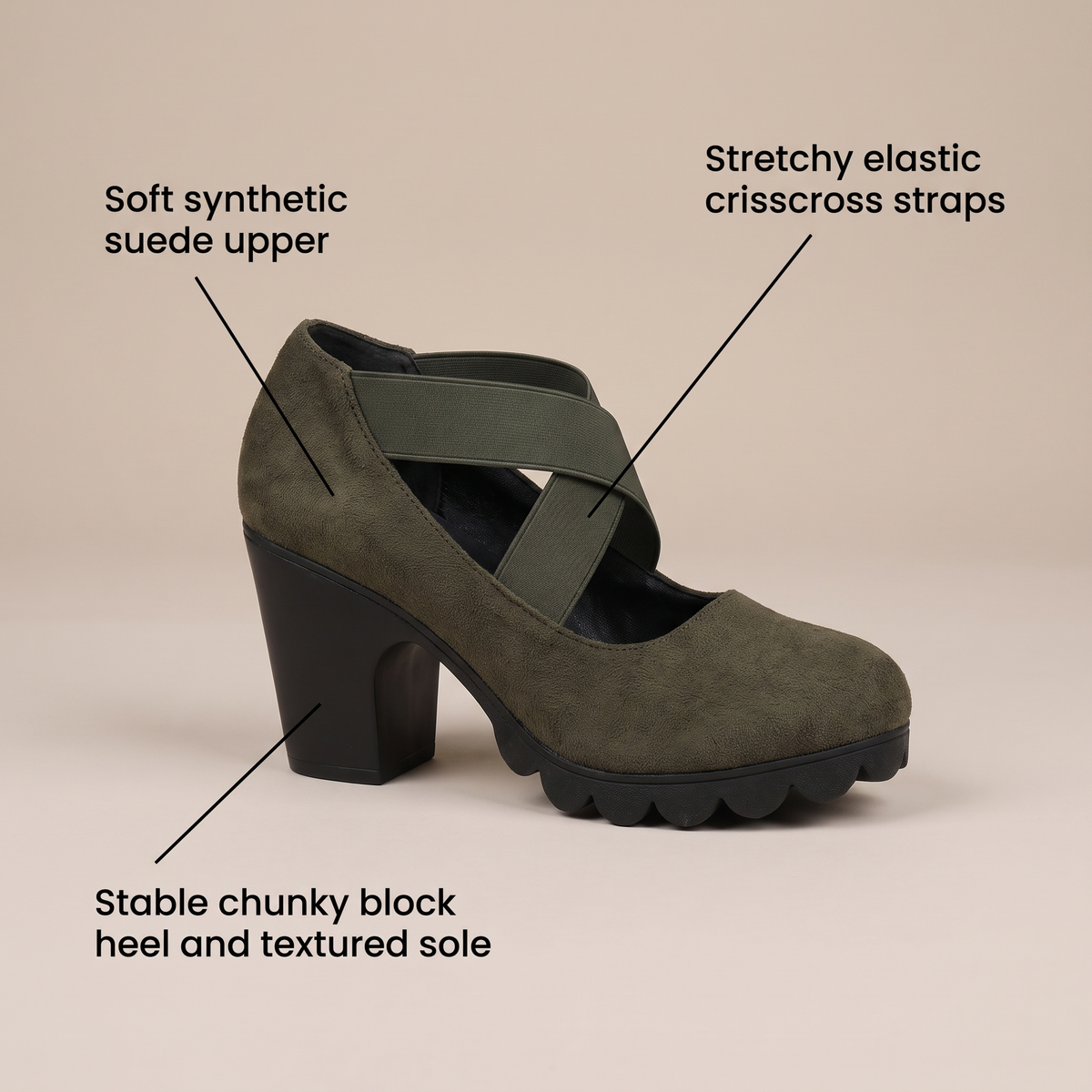 ELEGANT COMFORT BLOCK HEEL SHOES