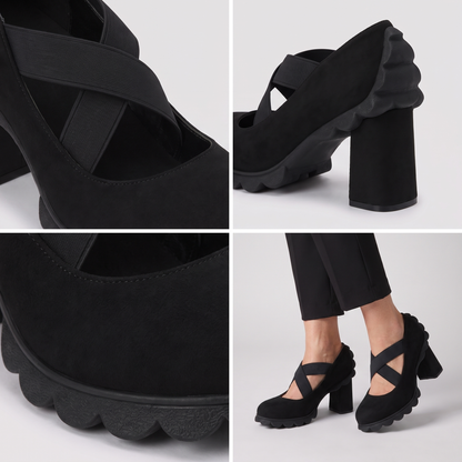 ELEGANT COMFORT BLOCK HEEL SHOES