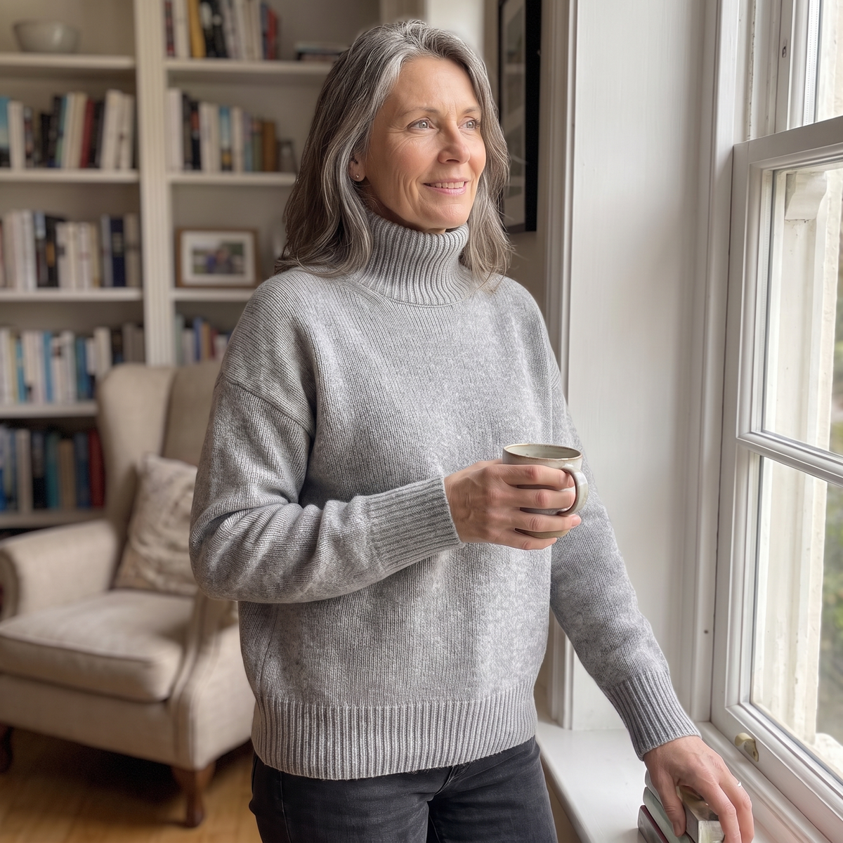 ISABELLA CASHMERE HIGH-NECK SWEATER