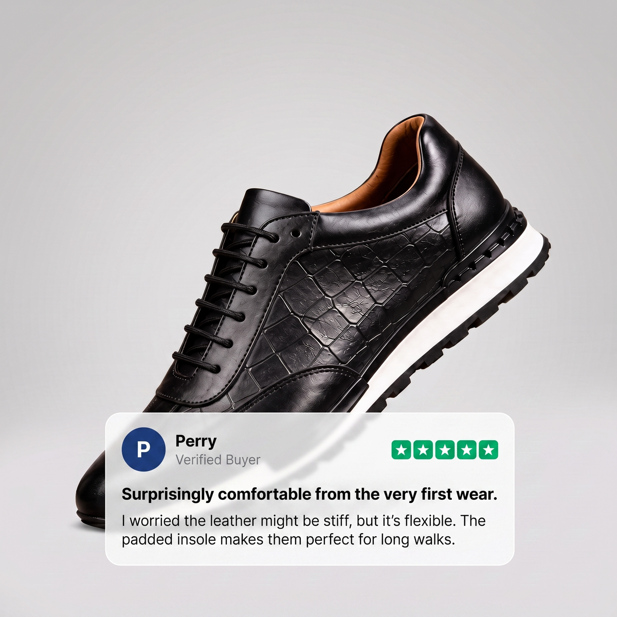 LORENZO LEATHER TRAINERS