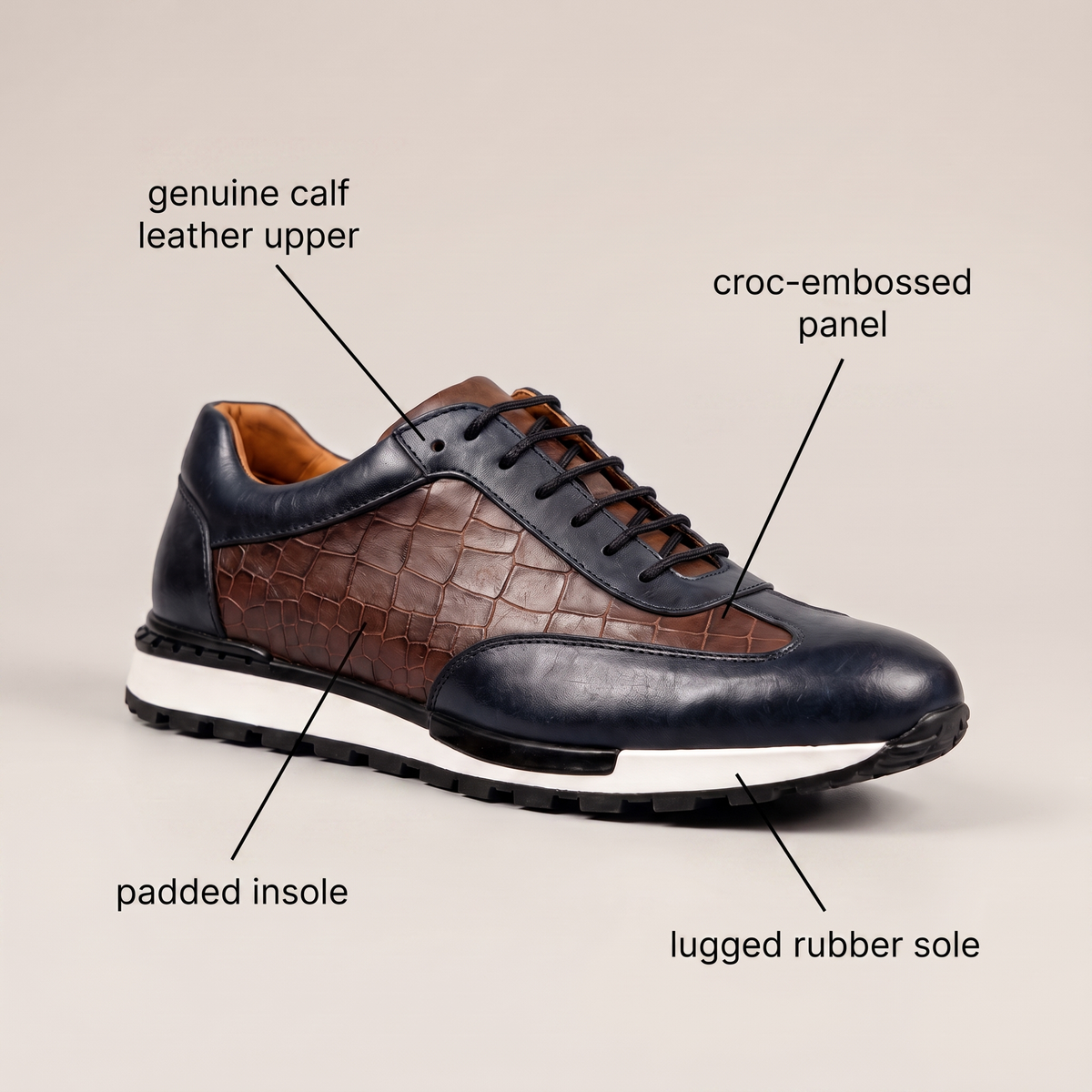 LORENZO LEATHER TRAINERS