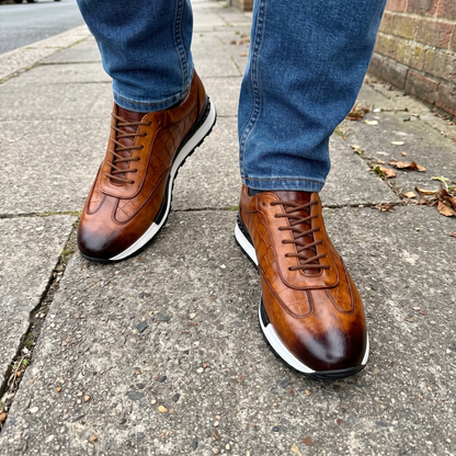 LORENZO LEATHER TRAINERS