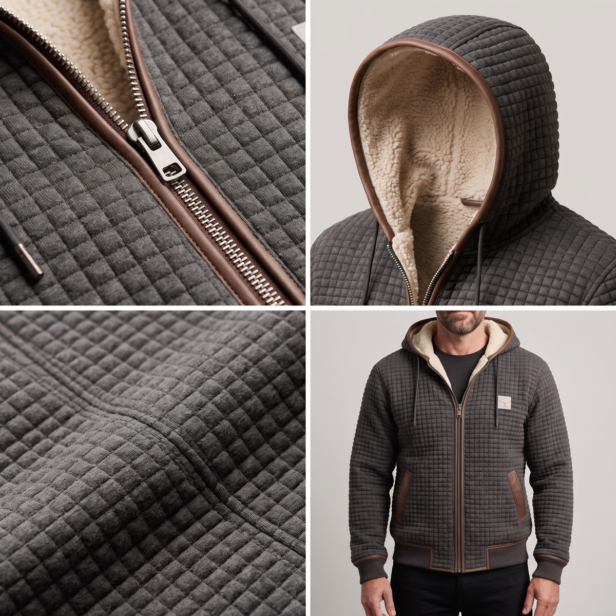 THERMAL WAFFLE FLEECE JACKET