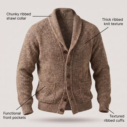 CLASSIC SHAWL COLLAR CARDIGAN