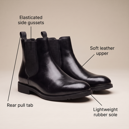 POLISHED LEATHER CHELSEA BOOTS