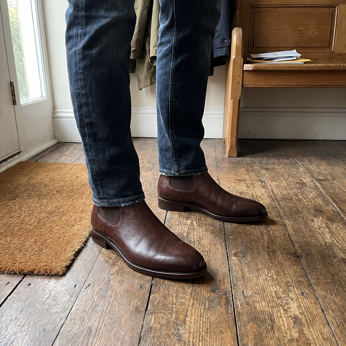 POLISHED LEATHER CHELSEA BOOTS