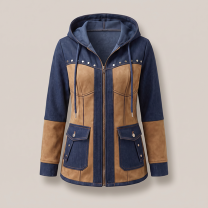 CONTRAST PANEL HOODED JACKET