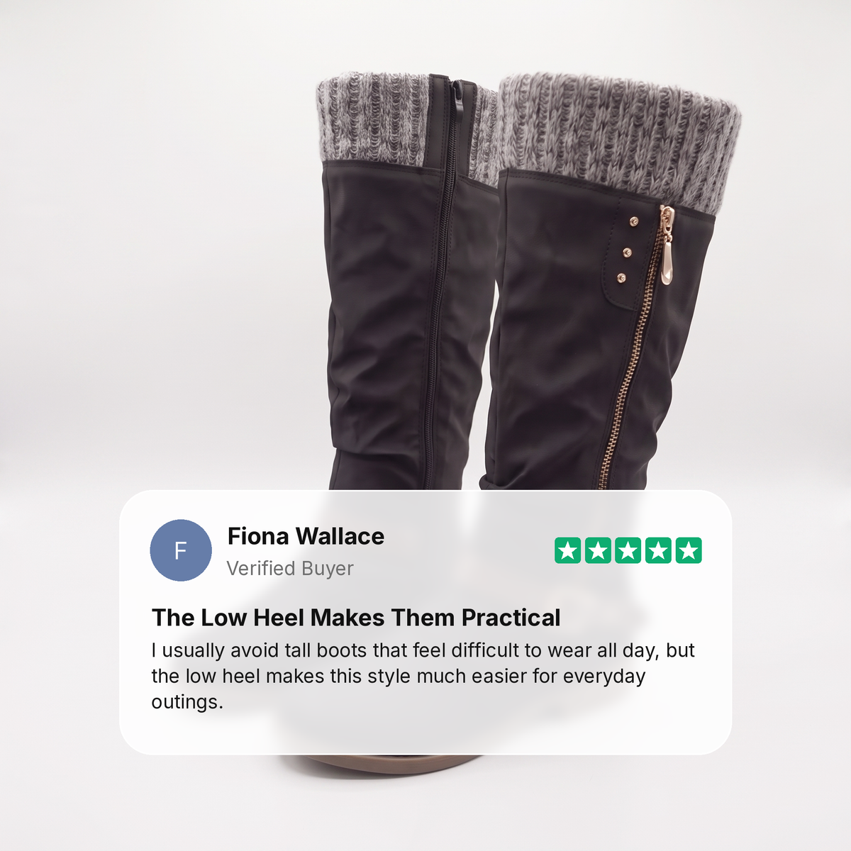 COSY KNIT TOP KNEE HIGH BOOTS
