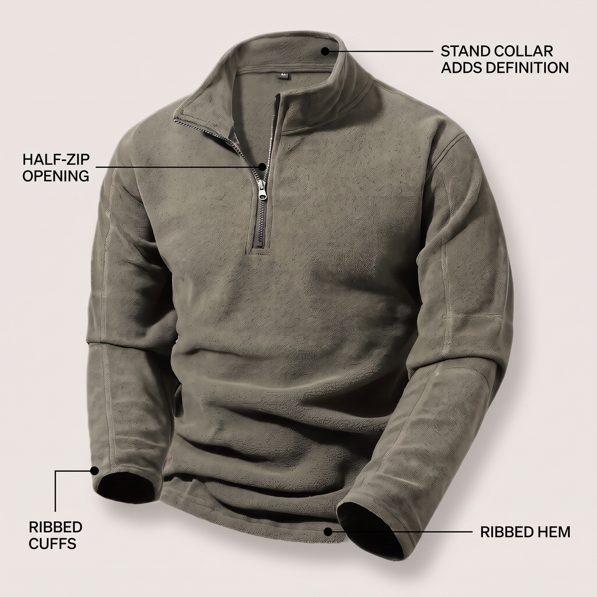 SMART STAND COLLAR SWEATSHIRT