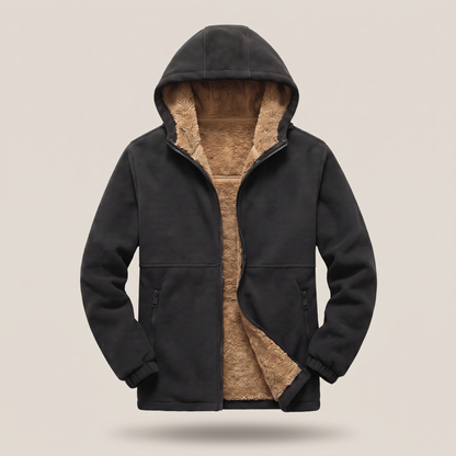 SHERPA LINED FLEECE HOODED JACKET