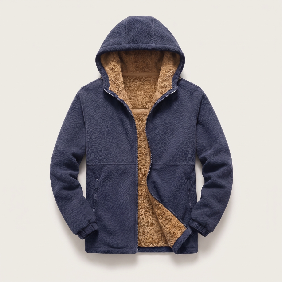 SHERPA LINED FLEECE HOODED JACKET