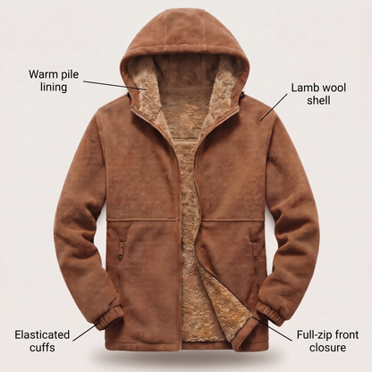 SHERPA LINED FLEECE HOODED JACKET
