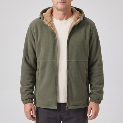 SHERPA LINED FLEECE HOODED JACKET