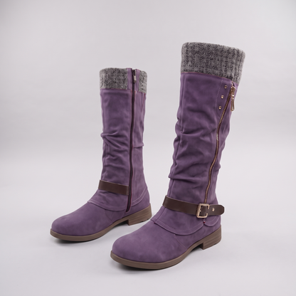 COSY KNIT TOP KNEE HIGH BOOTS