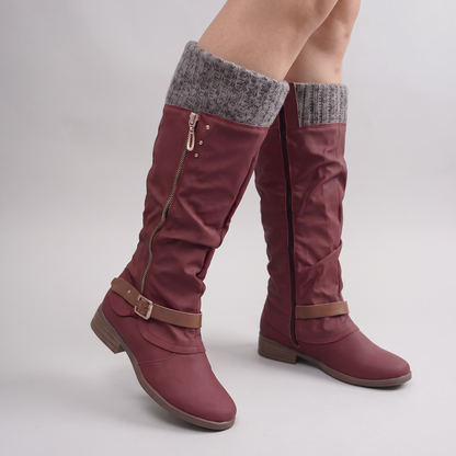 COSY KNIT TOP KNEE HIGH BOOTS