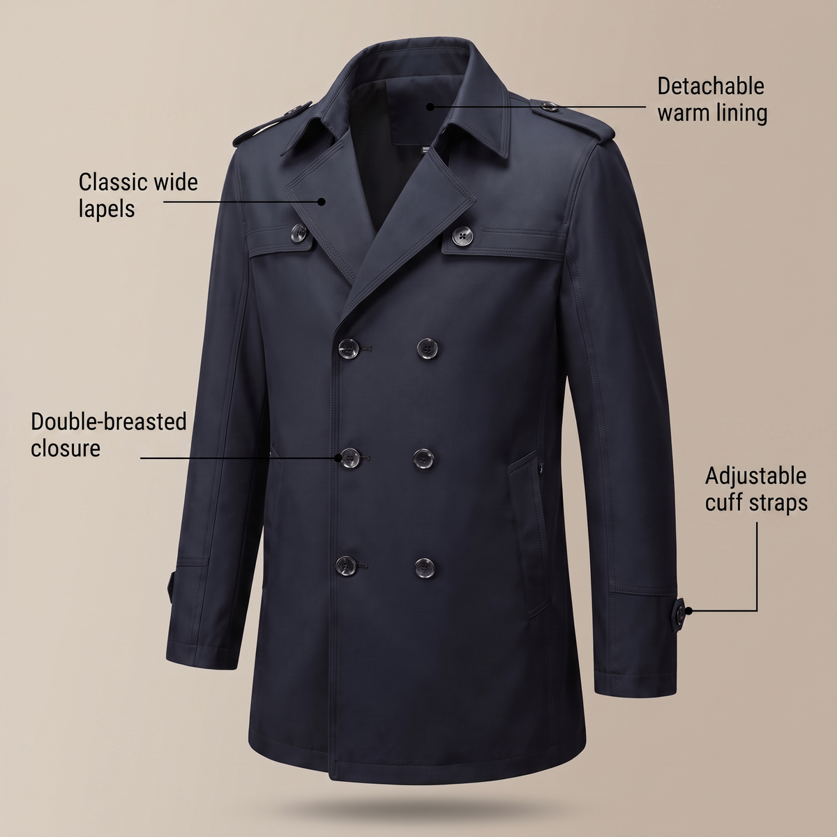 MONTFORD DETACHABLE LINER TRENCH COAT