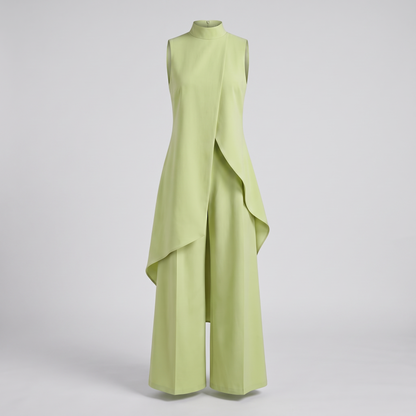 ELEGANT ASYMMETRIC WIDE LEG JUMPSUIT