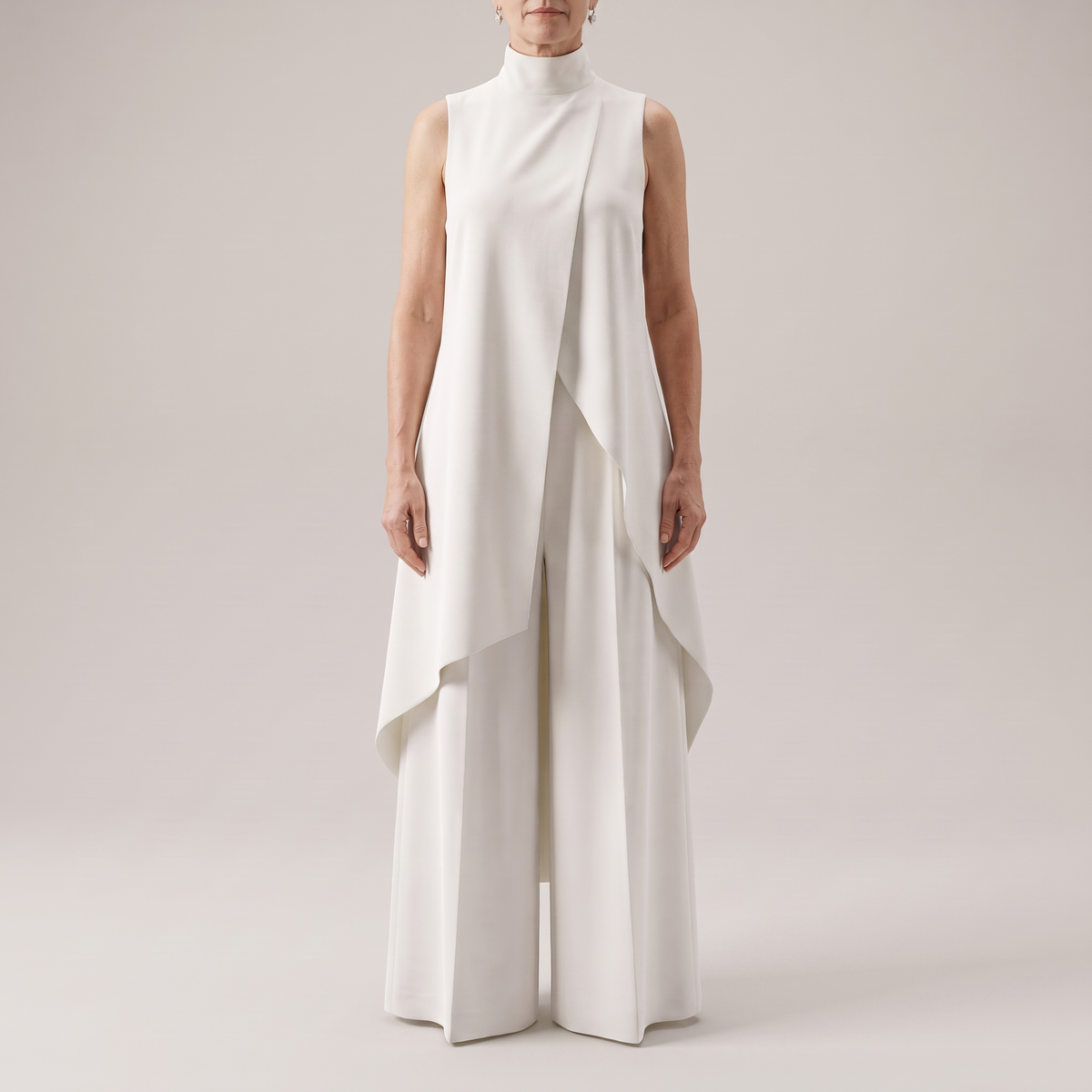 ELEGANT ASYMMETRIC WIDE LEG JUMPSUIT