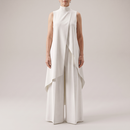 ELEGANT ASYMMETRIC WIDE LEG JUMPSUIT