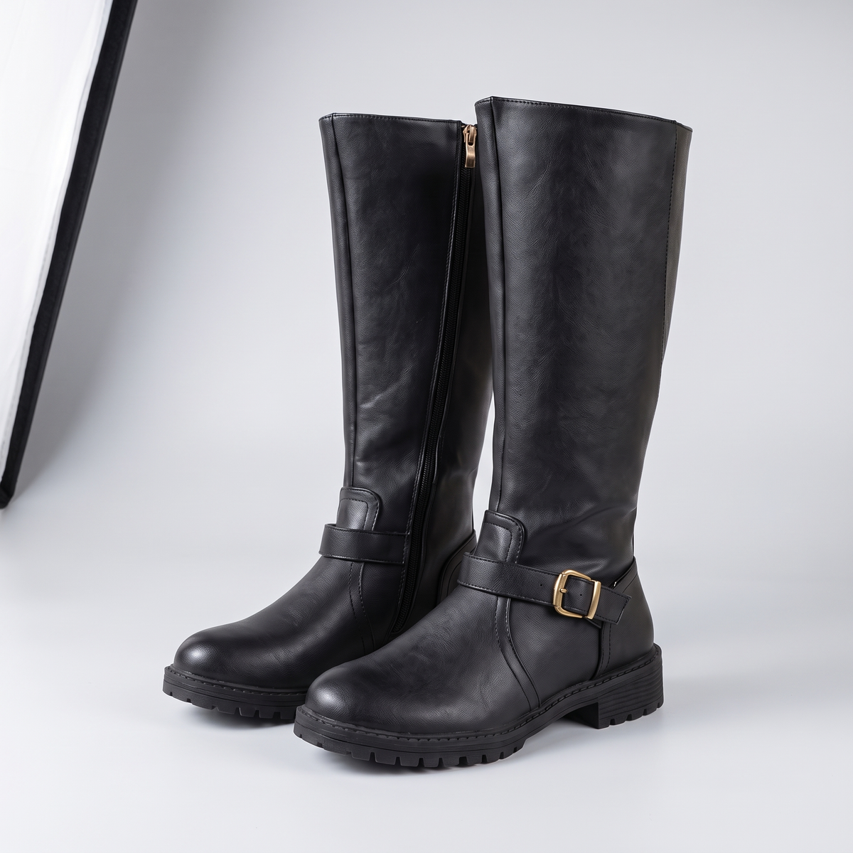 CLASSIC BUCKLE KNEE HIGH BOOTS