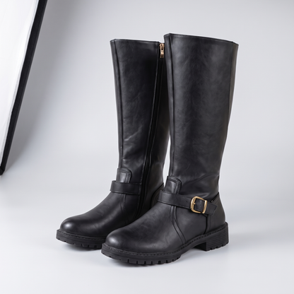 CLASSIC BUCKLE KNEE HIGH BOOTS