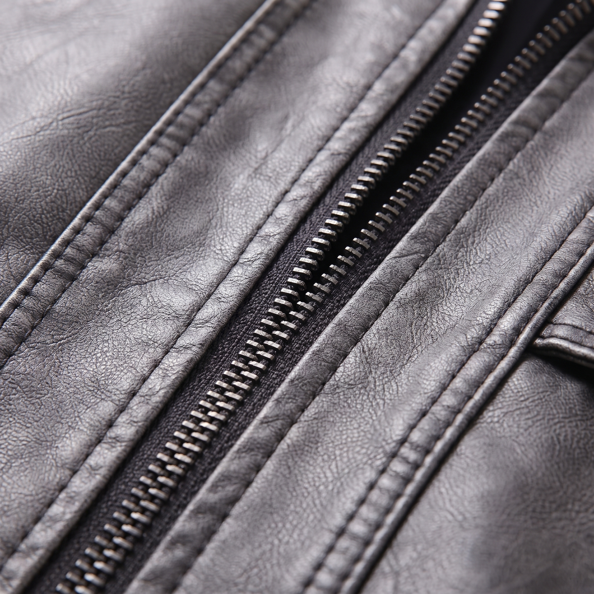 MULTI POCKET LEATHER BIKER JACKET