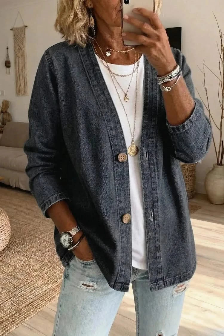 AILSA RELAXED DENIM CARDIGAN