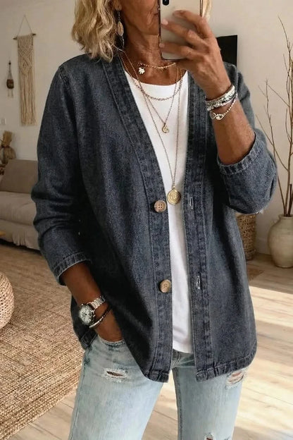 AILSA RELAXED DENIM CARDIGAN
