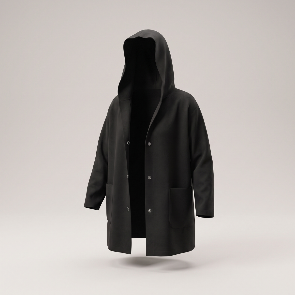 CLASSIC HOODED BUTTON COAT